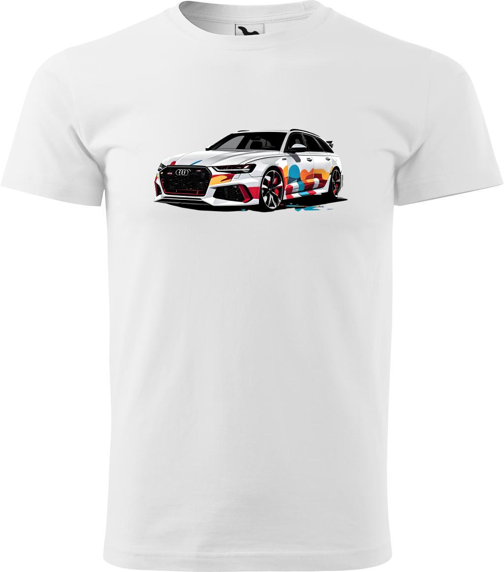 Pánské tričko Audi RS6 Nová (2XL) (Tričko Audi RS6 Nová (2XL)  bílá)
