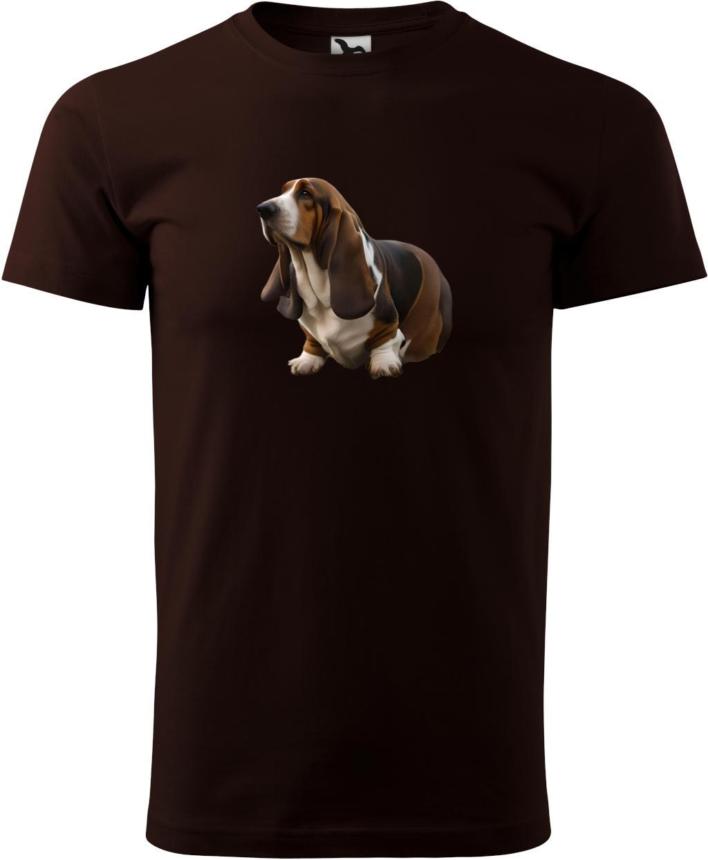 Pánské tričko Basset  (2XL) (Tričko Basset  (2XL)  kávová)