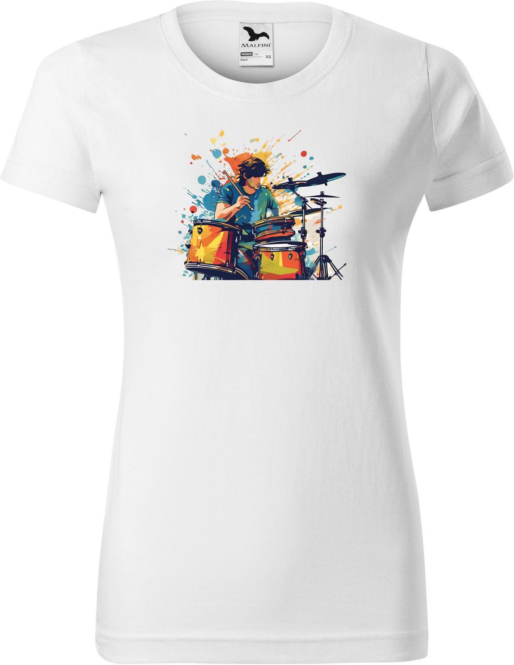 Dámské tričko Bubeník  (2XL) (Tričko Bubeník  (2XL)  bílá)