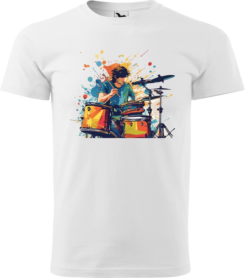 Pánské tričko Bubeník  (2XL) (Tričko Bubeník  (2XL)  bílá)