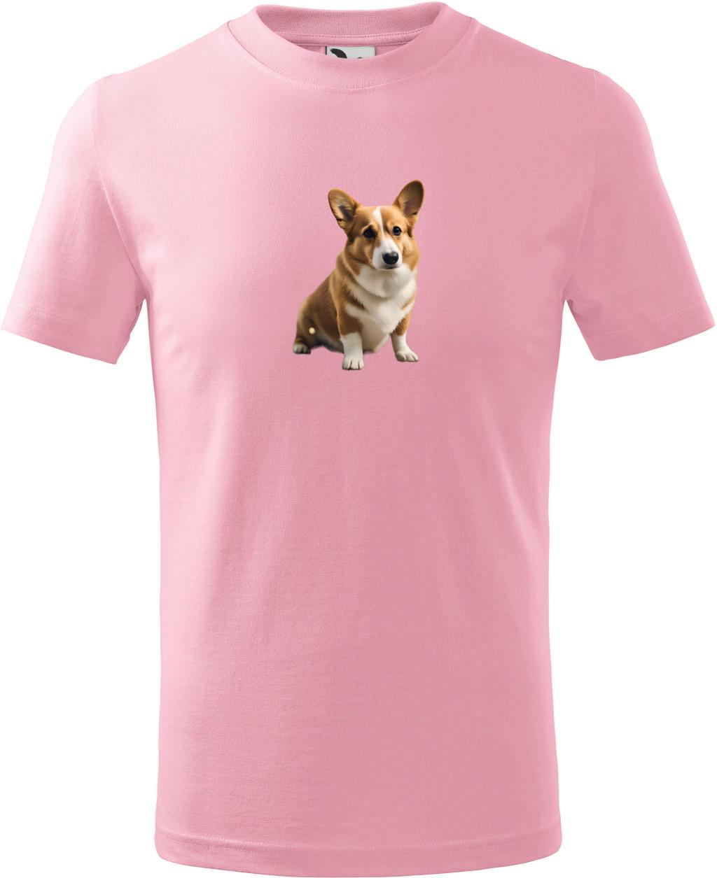 Dětské tričko Corgi (110 cm) (Tričko Corgi (110 cm)  růžová)