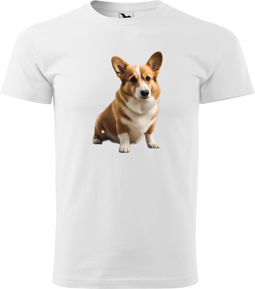 Pánské tričko Corgi (S) (Tričko Corgi (S)  bílá)