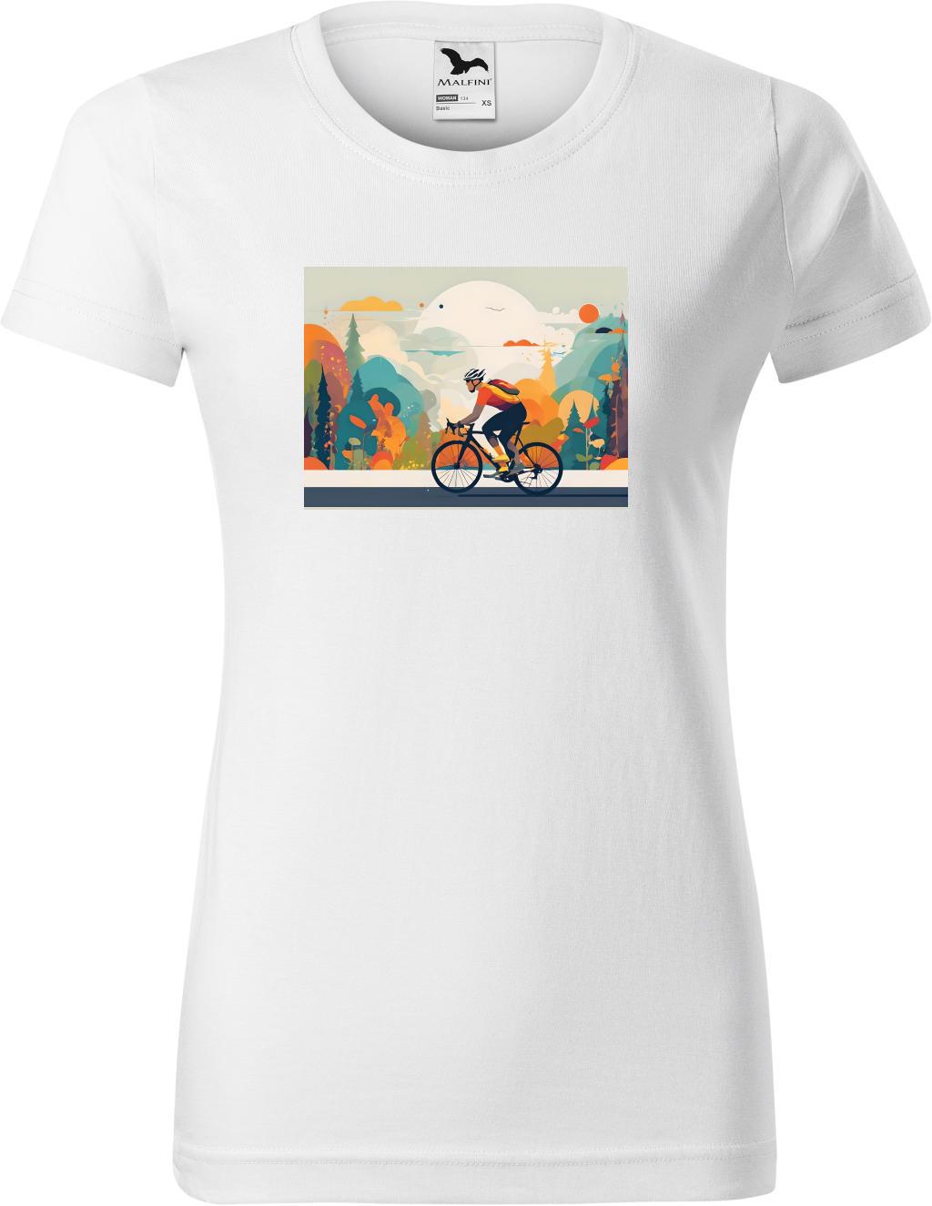 Dámské tričko Cyklista 2 (L) (Tričko Cyklista 2 (L)  bílá)
