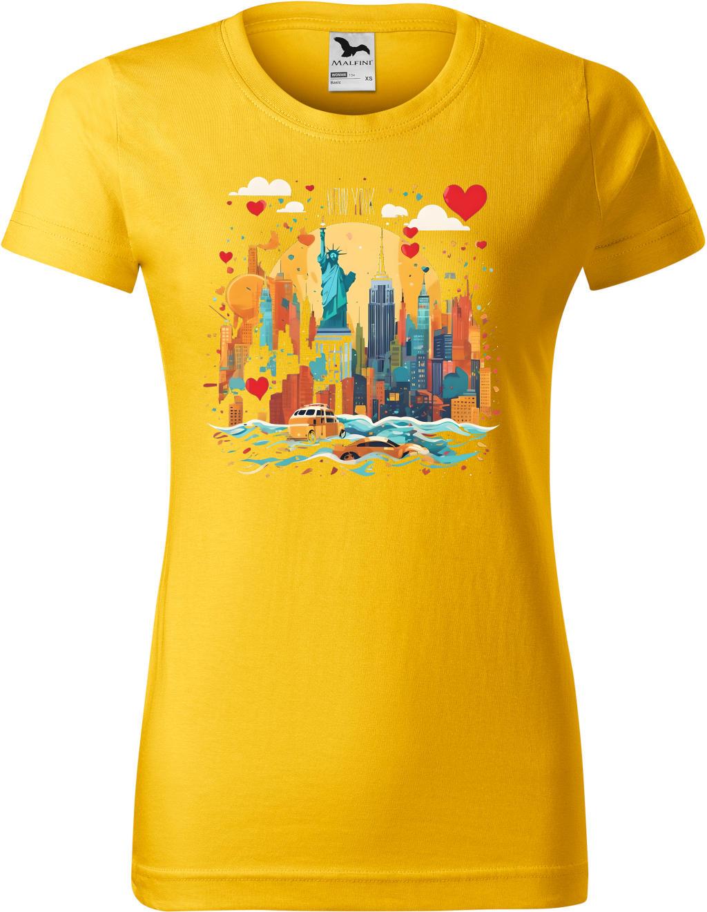 Dámské tričko I love New York  (L) (Tričko I love New York  (L)  žlutá)