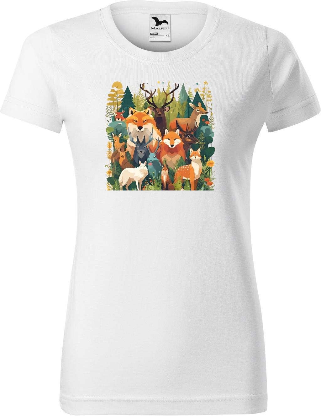Dámské tričko Lesní zvěř (2XL) (Tričko Lesní zvěř (2XL)  bílá)