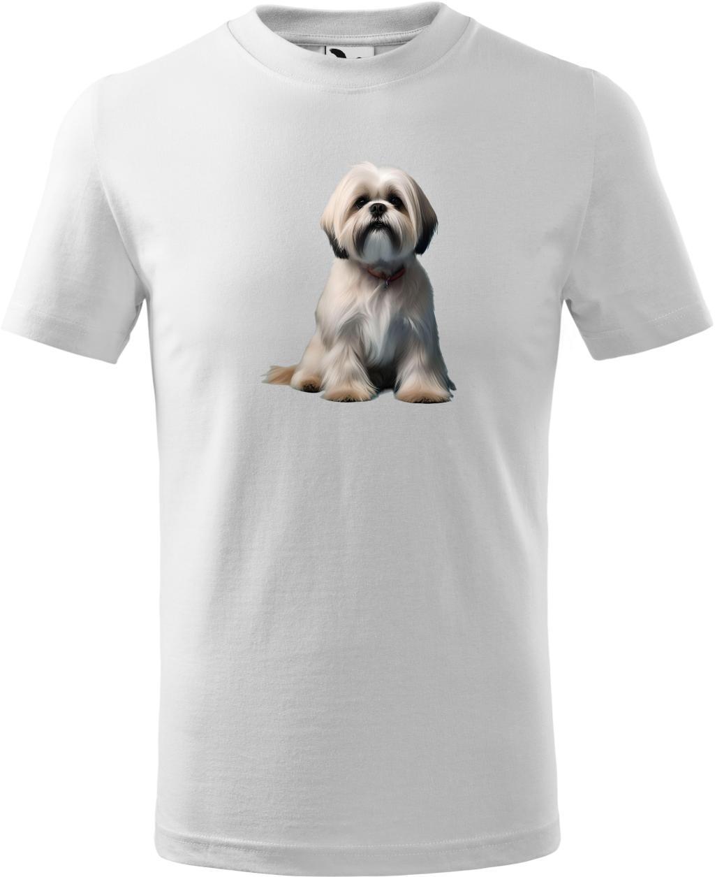 Dětské tričko Lhasa apso  (110 cm) (Tričko Lhasa apso  (110 cm)  bílá)