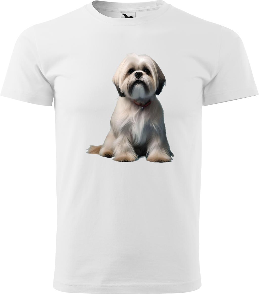 Pánské tričko Lhasa apso  (2XL) (Tričko Lhasa apso  (2XL)  bílá)