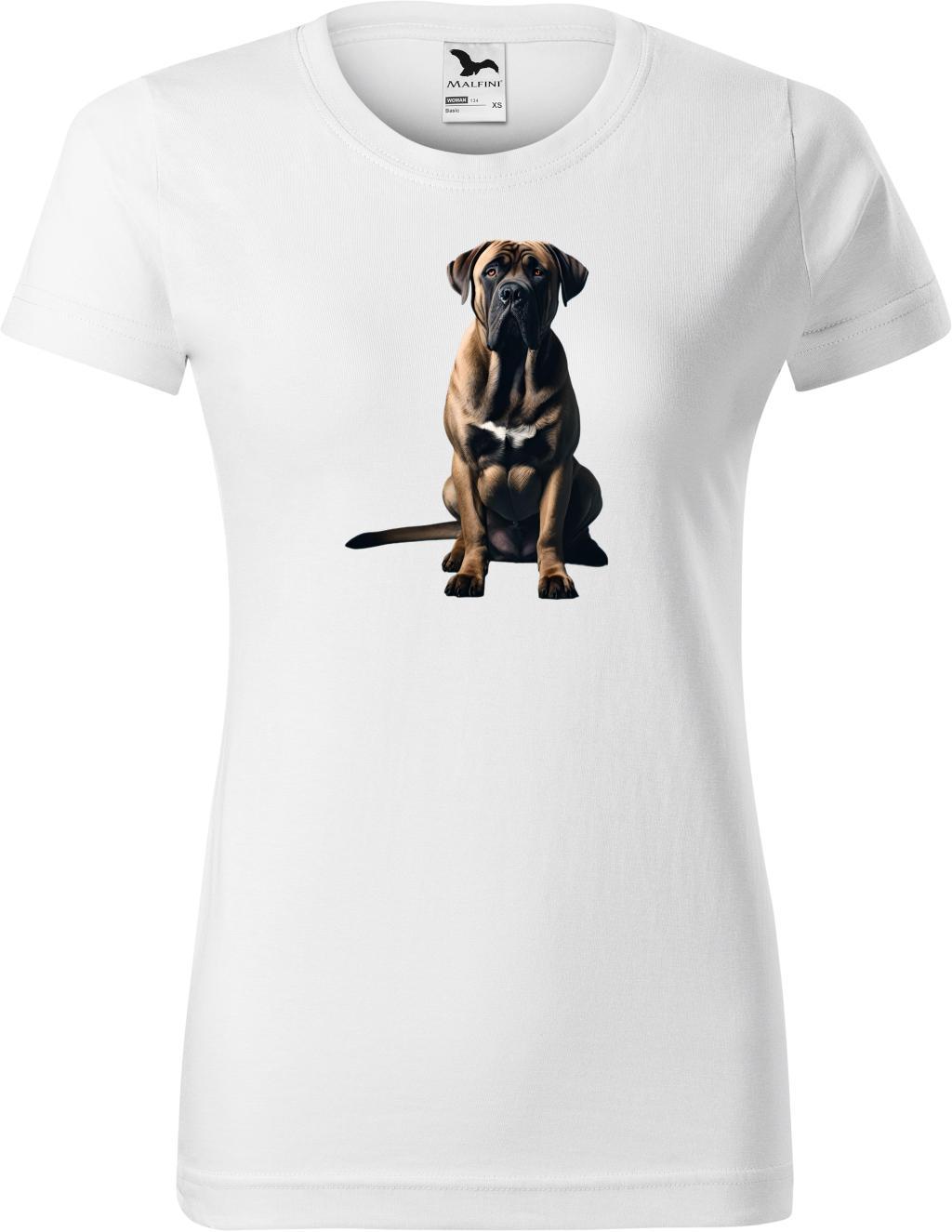 Dámské tričko Mastif  (2XL) (Tričko Mastif  (2XL)  bílá)