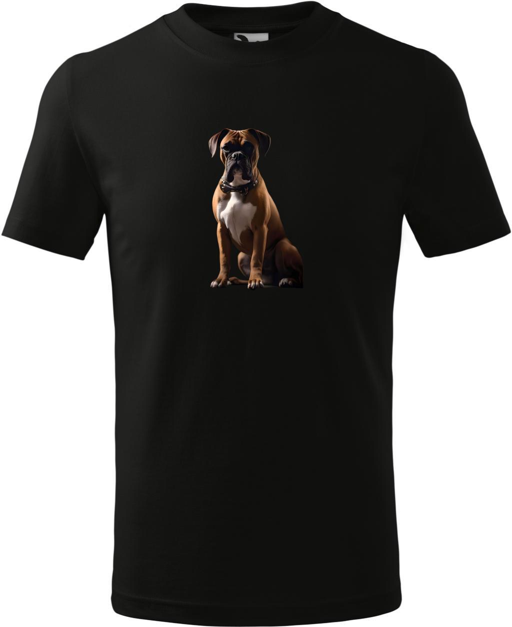 Dětské tričko Pes boxer (134 cm) (Tričko Pes boxer (134 cm)  černá)