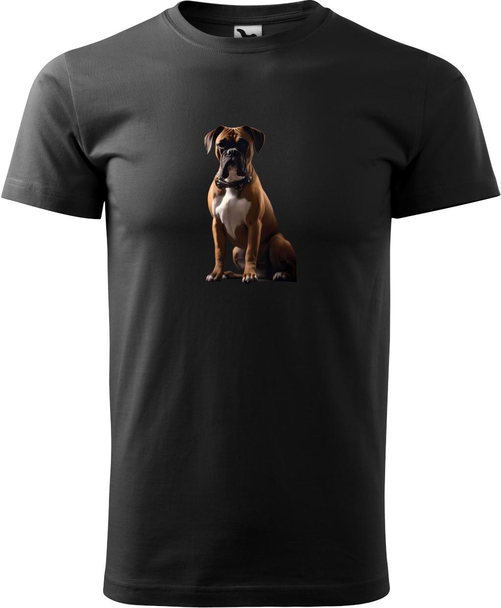 Pánské tričko Pes boxer (3XL) (Tričko Pes boxer (3XL)  černá)