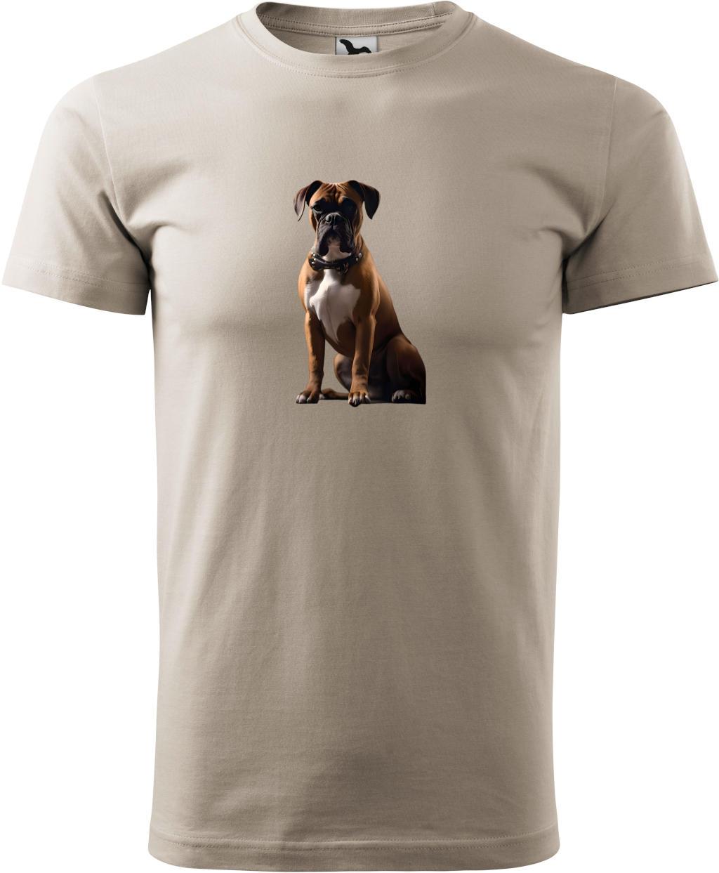 Pánské tričko Pes boxer (XS) (Tričko Pes boxer (XS)  ledově šedá)