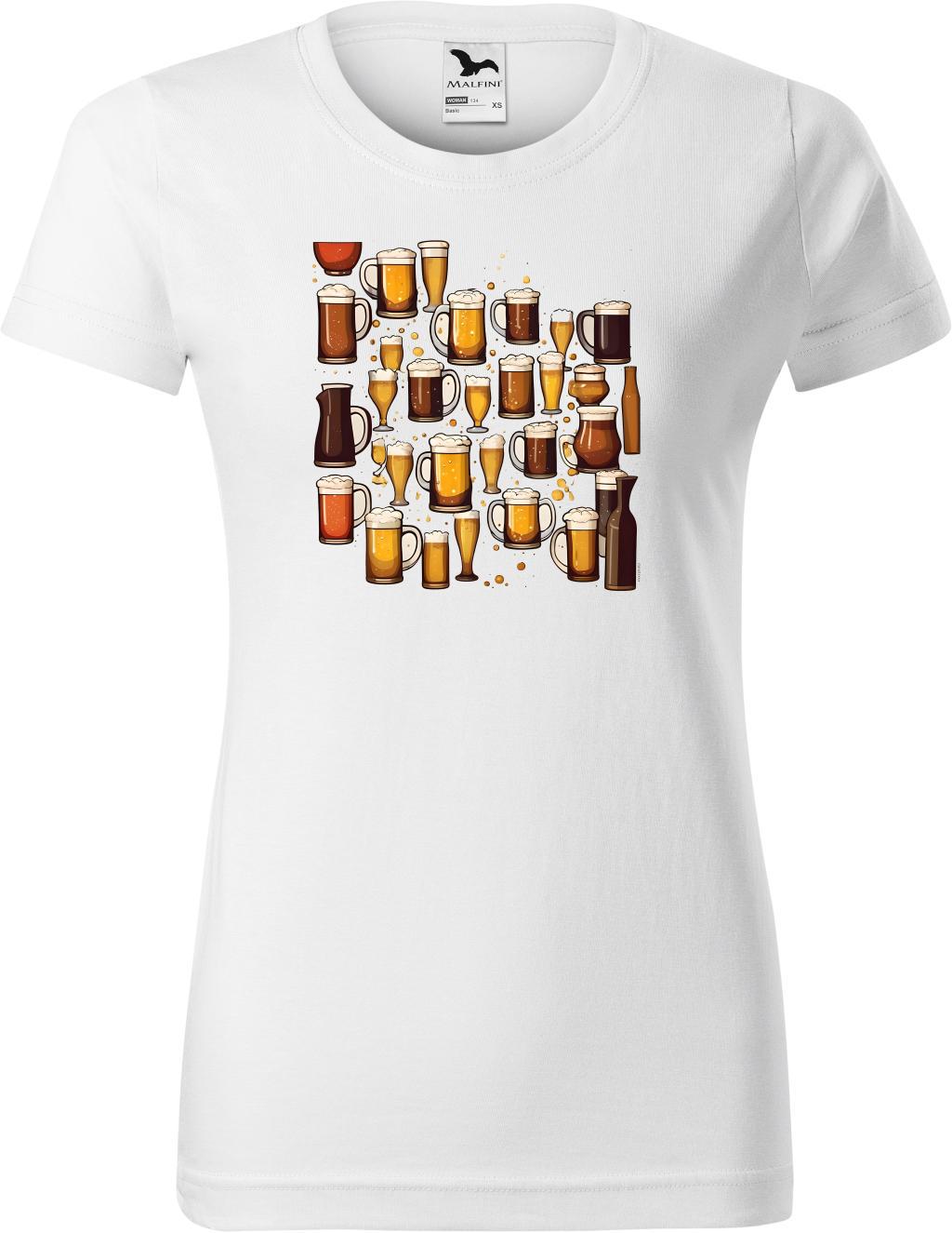 Dámské tričko Pivečka (2XL) (Tričko Pivečka (2XL)  bílá)