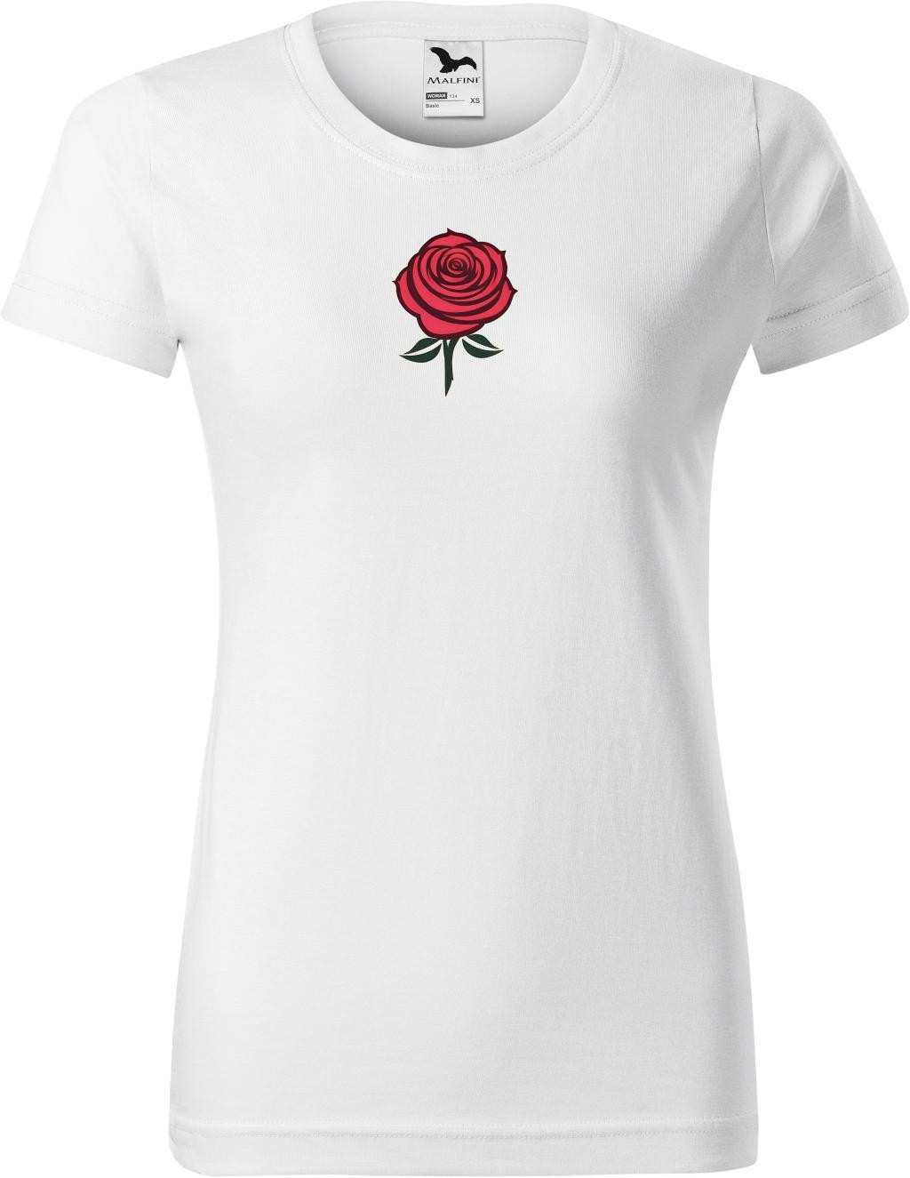 Dámské tričko Růže logo (2XL) (Tričko Růže logo (2XL)  bílá)