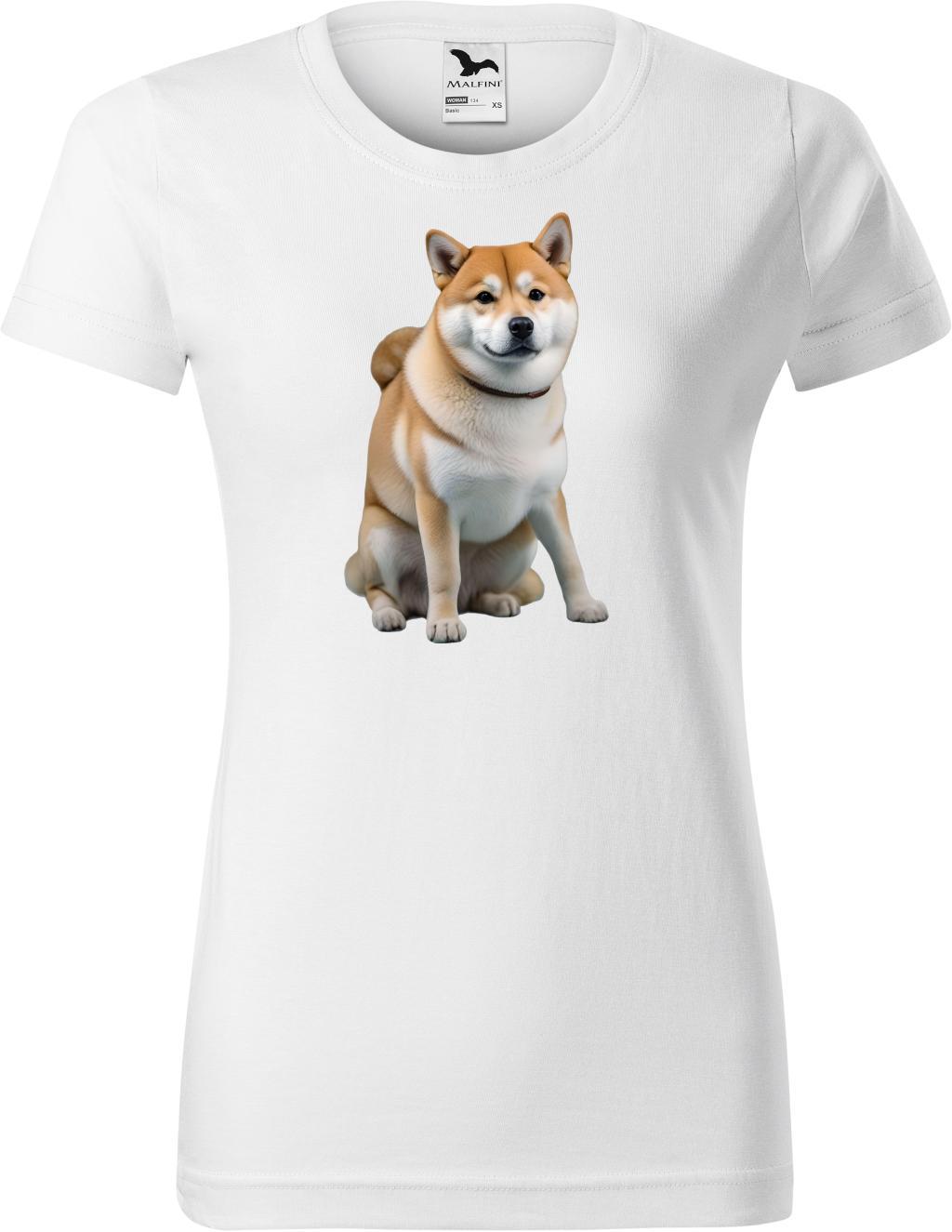 Dámské tričko Shiba Inu  (2XL) (Tričko Shiba Inu  (2XL)  bílá)