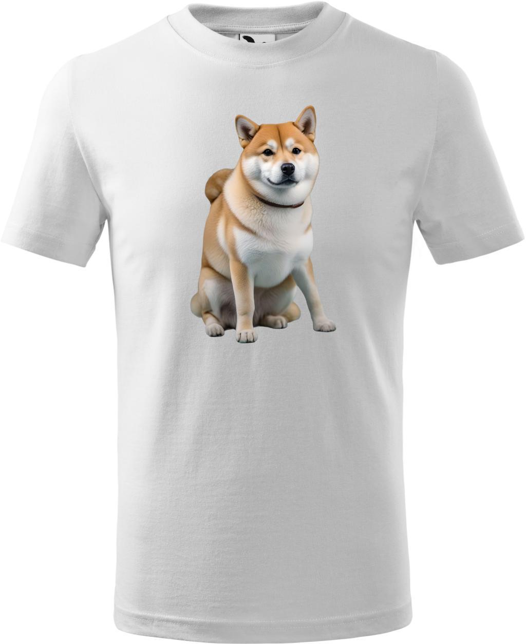 Dětské tričko Shiba Inu  (122 cm) (Tričko Shiba Inu  (122 cm)  bílá)