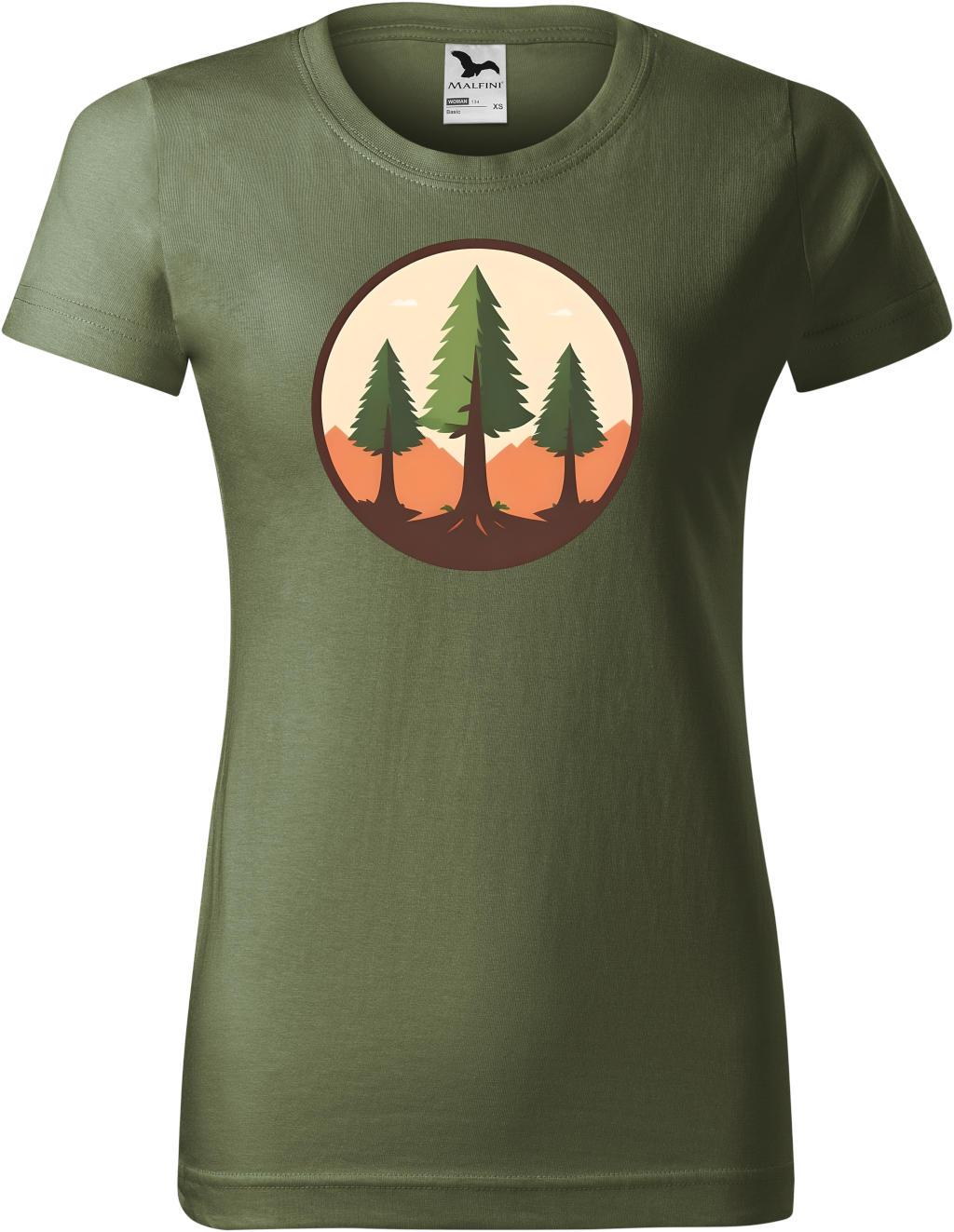 Dámské tričko Smrky logo (XS) (Tričko Smrky logo (XS)  khaki)