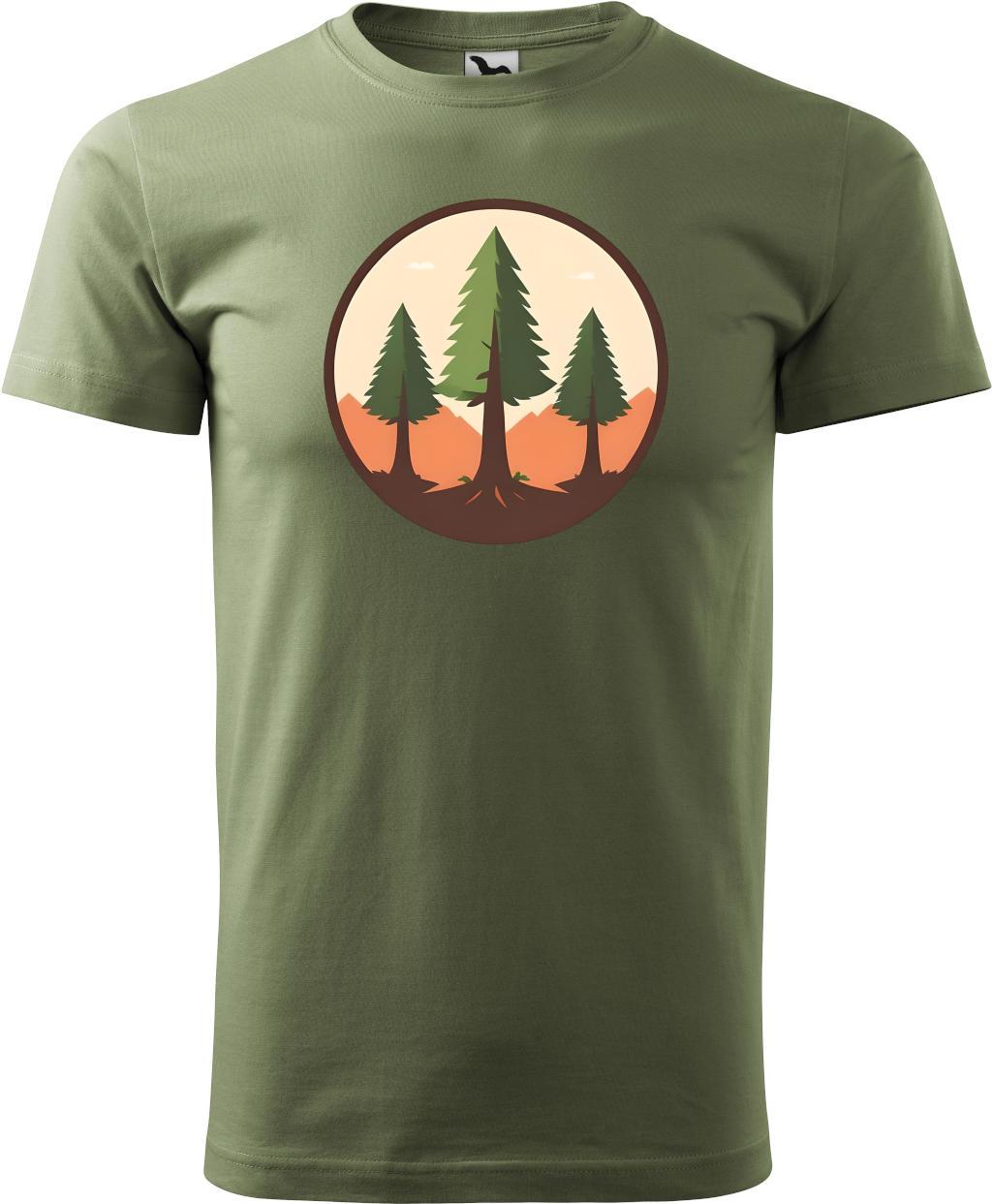 Pánské tričko Smrky logo (L) (Tričko Smrky logo (L)  khaki)