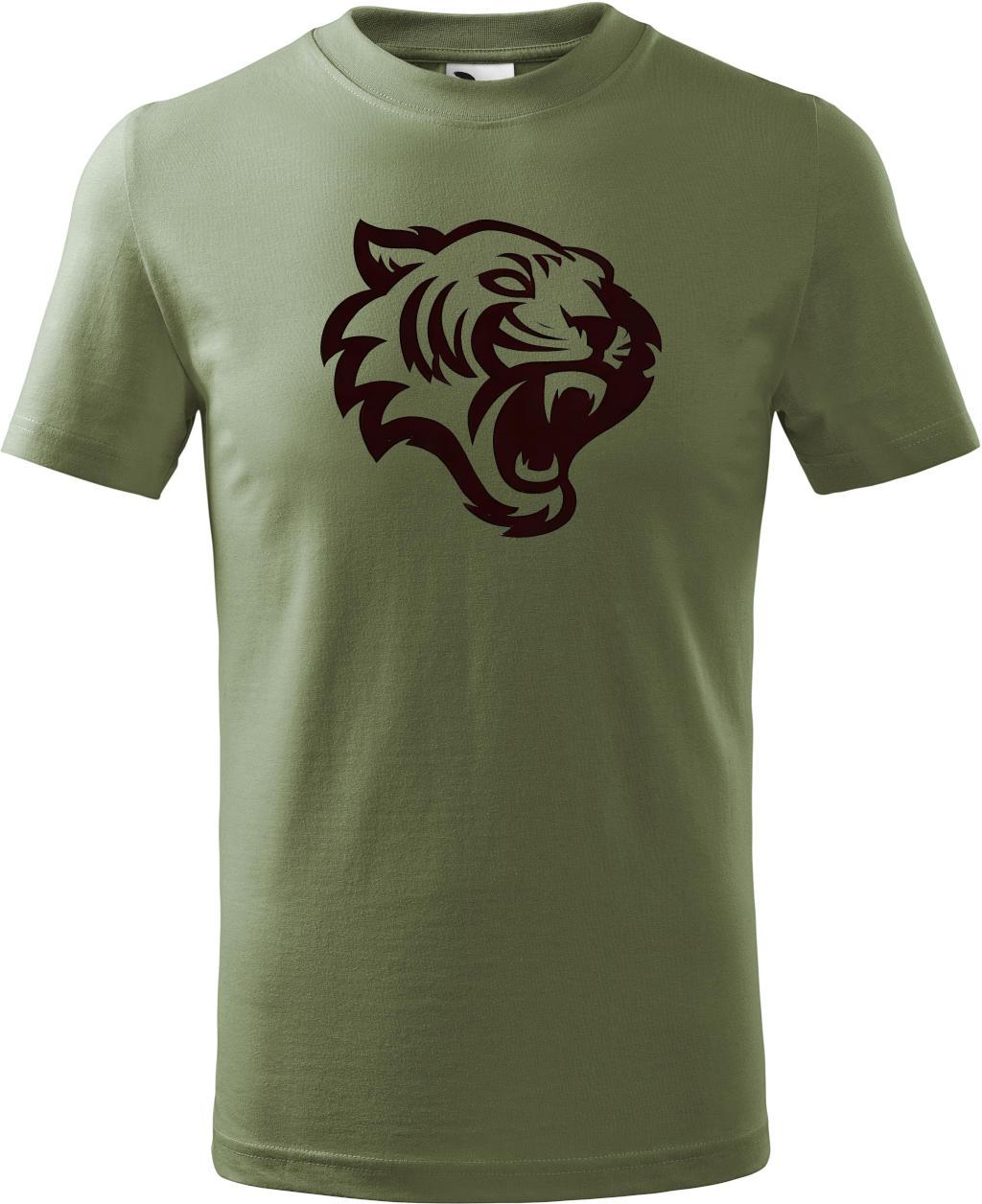 Dětské tričko Tygr logo (134 cm) (Tričko Tygr logo (134 cm)  khaki)