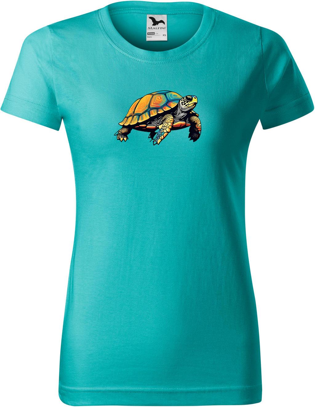 Dámské tričko Želva (2XL) (Tričko Želva (2XL)  emerald)